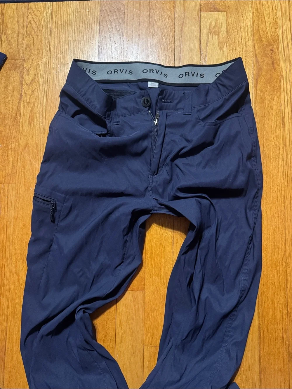Orvis Navy Boxer Briefs with Gray Logo Waistband
